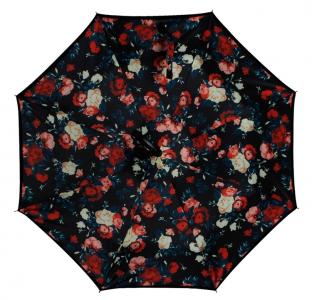 red roses inverse car umbrella inverted double canopy reflective reverse folding 3d printed uv umbrella